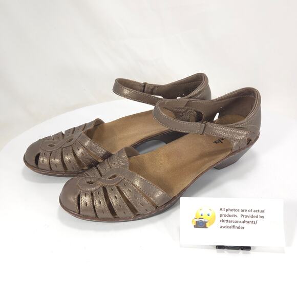 Clarks Strappy Slip On Casual Block Heel Loafer Womens Size 8 26069523 Brown - Picture 1 of 9